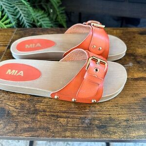 MIA Women's Bright Orange Slide Sandals